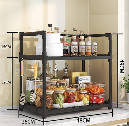 Estante Organizador de Cocina y Baño de 2 Niveles | Multiusos y Antideslizante