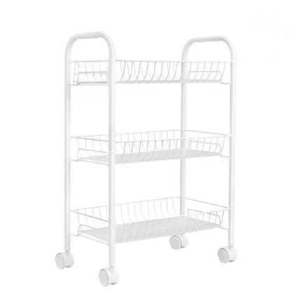 Carrito Organizador Metálico de 3 Niveles | Con Ruedas y Diseño Plegable