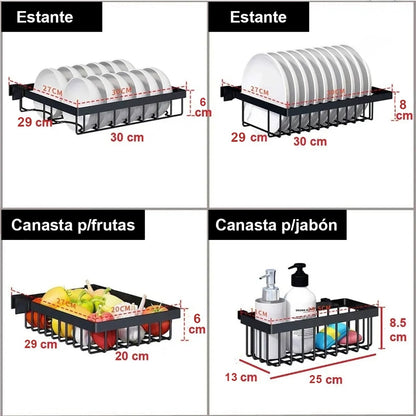 Escurridor de Platos Sobre Fregadero | Organizador de Cocina de Acero Inoxidable