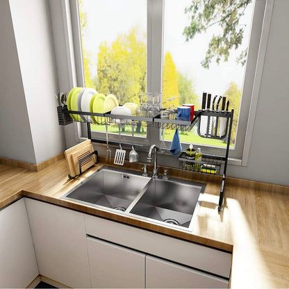 Escurridor de Platos Sobre Fregadero | Organizador de Cocina de Acero Inoxidable