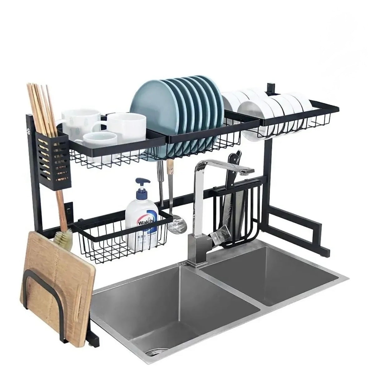 Escurridor de Platos Sobre Fregadero | Organizador de Cocina de Acero Inoxidable