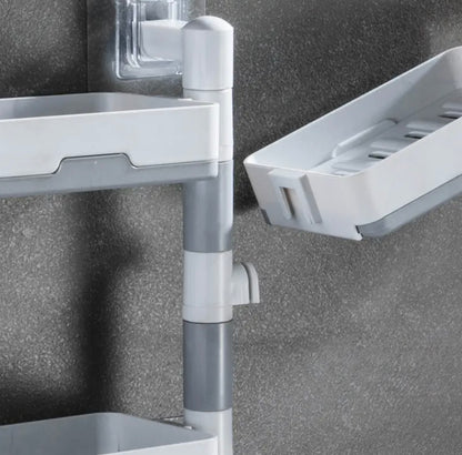 Jabonera Giratoria de Pared 3 en 1 | Organizador de Ducha sin Taladro